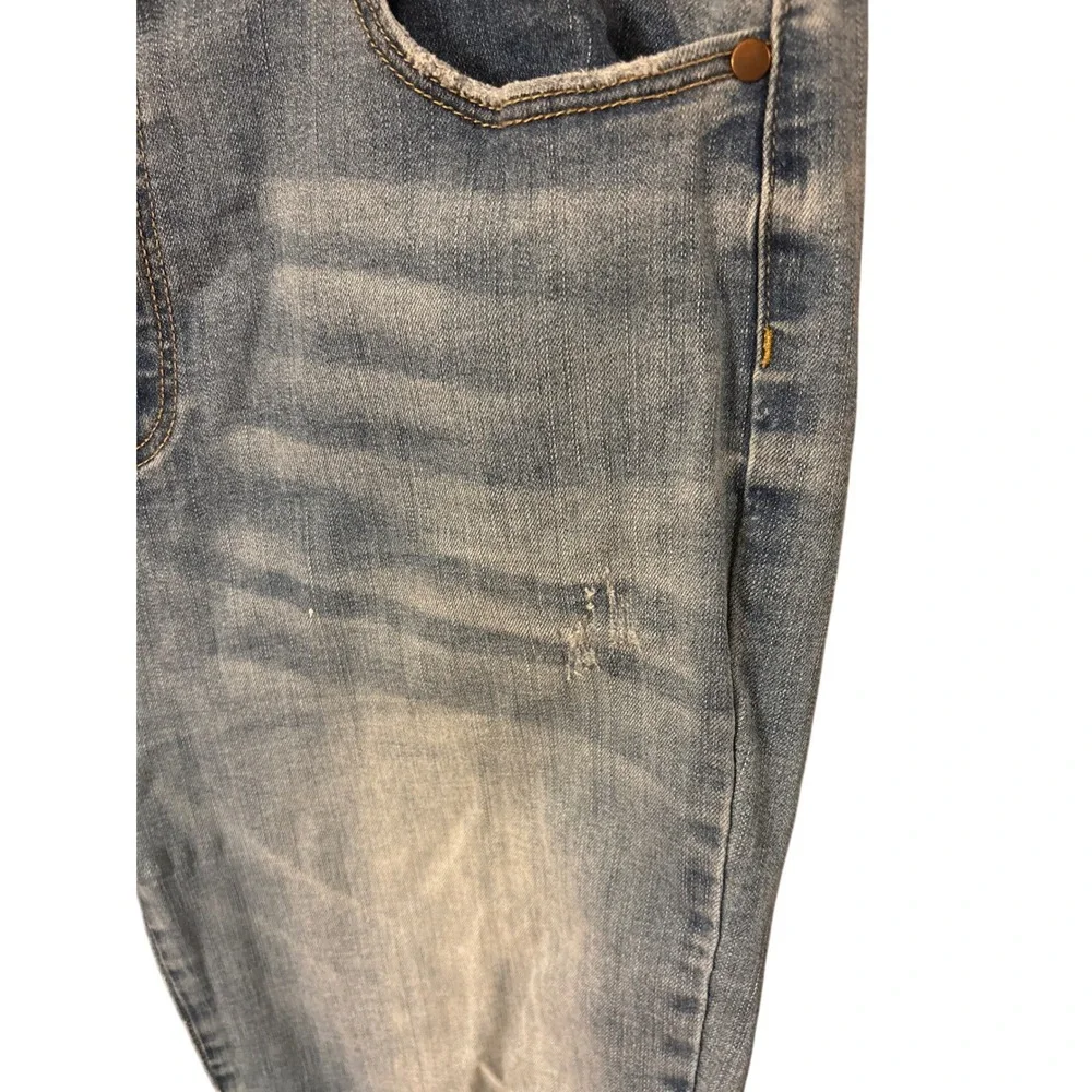 JustFab Womens High Waisted Skinny‎ Jeans Light Wash Distressed Size 33